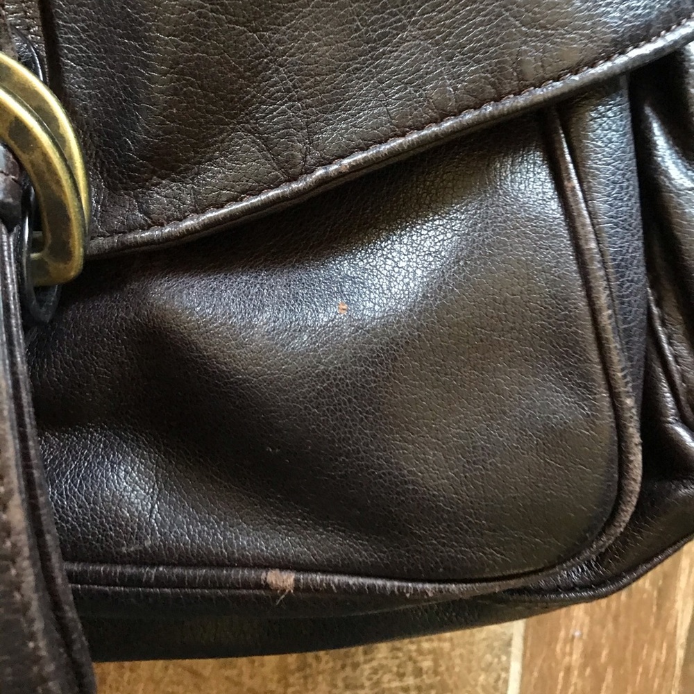 Vintage 90's-y2k Kooba dark brown leather shoulder bag tote crossbody saddle - Picture 3 of 9